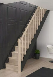 Schody Dębowe Liverpool czarna wanga Balustrada i Podstopnice