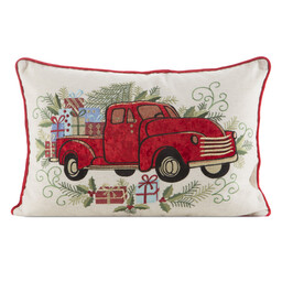 Eurofirany Poszewka świąteczna 35x50 Chp 144 czerwona kremowa