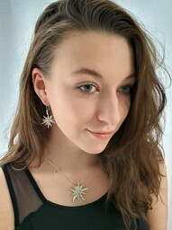 Szarotka duża biała - kolczyki srebrne