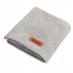 Sensillo Kocyk Ażurowy Koc Bambusowy 80x100 Szary