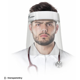 - Osłona twarzy składająca się z szybki oraz