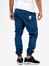 Spodnie Jeansowe Jogger Męskie Niebieskie Marvel Punisher Small