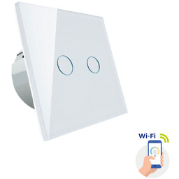 WŁĄCZNIK ŚWIATŁA DWUSTREFOWY BIAŁY Wi-Fi Spectrum SMART