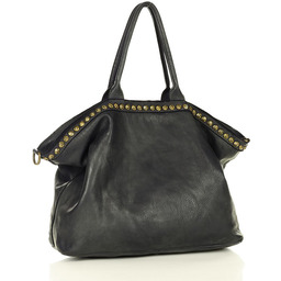 Duża torebka skórzana oversize style shopper bag -