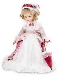 Figurka lalka kolekcjonerska figurka porcelanowa 45x35x30 177051