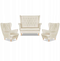 Zestaw uszak Gaja ekoskóra skaj sofa fotele Family