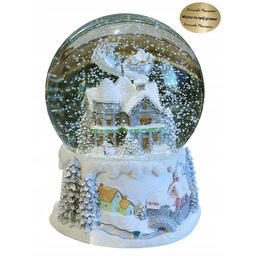 Kula Śnieżna Z Pozytywką Latający Mikołaj W Saniach