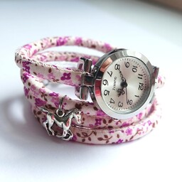 Zegarek - Konik - fioletowe kwiaty