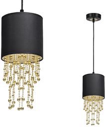 Milagro ALMERIA MLP6439 lampa wisząca czarny abażur kryształowe