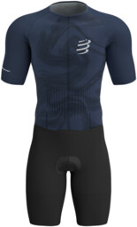 COMPRESSPORT Strój triathlonowy AERO SS TRISUIT indigo/print