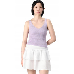 Vero Moda Biała Mini Spódnica z Falbaną