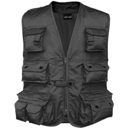 Mil-Tec Kamizelka Wędkarska z Siatką Czarna - XL