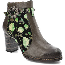 Laura Vita Zielone Botki Eleganckie Buty Na Obcasie