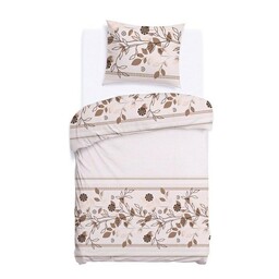 Darymex Pościel bawełniana 140x200 71490/1 beżowa brązowa kwiaty