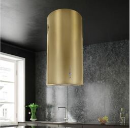 Okap wyspowy Cylindro Złoty 40 cm