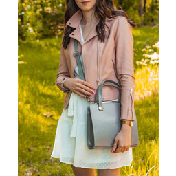 Torebka damska skórzana szara DAN-A T308