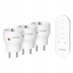 2 x Trzy Gniazda Zdalnie Sterowane Pilotem 3