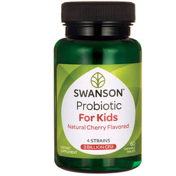 Swanson Probiotyki dla dzieci, smak wiśniowy, 60 tabletek