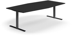 Stół konferencyjny QBUS, kształt łodzi, 2400x1200 mm, rama