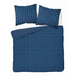 Detexpol Pościel satynowa 180x200 Granatowa krata 4812 A