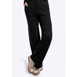 Spodnie damskie z szeroką nogawką czarne