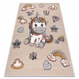 Dywan Dziecięcy Unicorn krem jednorożec tęcza sensoryczny 80x150