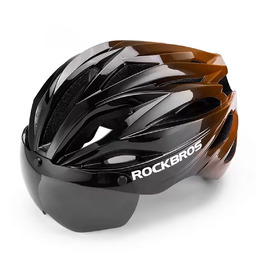 Kask rowerowy Rockbros z szybką, odpinane okulary