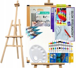Duży Zestaw Malarski dla dzieci Sztaluga Farby