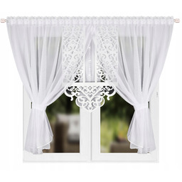 Firanka Gotowa Z Panelem Ażurowym Firany Woal Panel