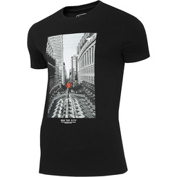 4F H4Z20-TSM020-20S Koszulka Meski, Czarny