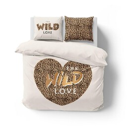 Detexpol Pościel bawełniana 160x200 Wild love pantera beżowa