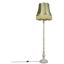 Lampa podłogowa w stylu retro szara z zielonym