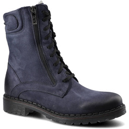 Simen Granatowe Botki Damskie Ocieplane Obuwie