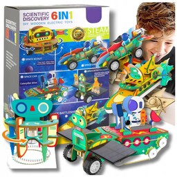 Sekrety Elektroniki Zbuduj Robota Zestaw 6w1 Drewniany Model