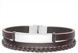 Brązowa bransoletka ze skóry pod grawer