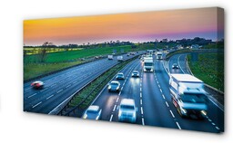 Obraz na płótnie Autostrada niebo auta