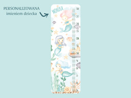 Naklejka na ścianę personalizowana miarka wzrostu Syrenka