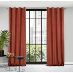 Eurofirany Zasłona 140x250 Lili mahoniowa gotowa na przelotkach