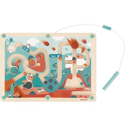 Janod - Labirynt magnetyczny z drewnianymi kulkami Dino