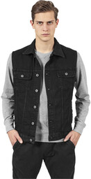 kamizelka DENIM VEST blackdark jeansowa-XL