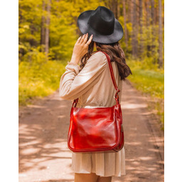 Skórzana listonoszka damska DAN-A T392 bordowa