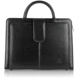 Skórzana aktówka damska PAOLO PERUZZI 168BY-BL czarna