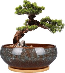 EPFamily Ceramiczna doniczka bonsai, glazurowana płytka doniczka