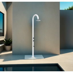 Prysznic zewnętrzny ogrodowy 233cm z termometrem aluminium LUNA-ALU-BIANCA-LCD