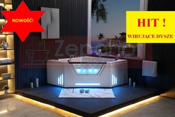 Wanna z hydromasażem BS-708 narożna 150cmx150cmx65cm Wodospad LED