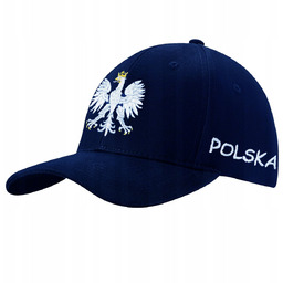 Czapka Z Daszkiem Bawełniana Granatowa Haft Polska Orzeł