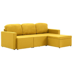 Elior Rozkładana sofa modułowa żółta tkanina - Odi