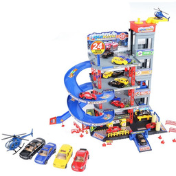 Woopie Wielopoziomowy Parking Garaż Myjnia Auta Helikopter +