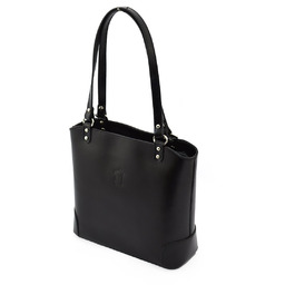 Skórzana torebka na ramię z licowej skóry shopper