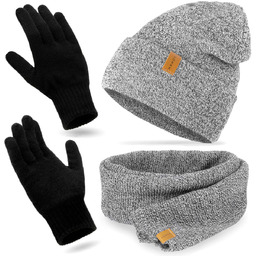 Nandy Polski Komplet Zimowy Czapka Szal Rękawiczki -